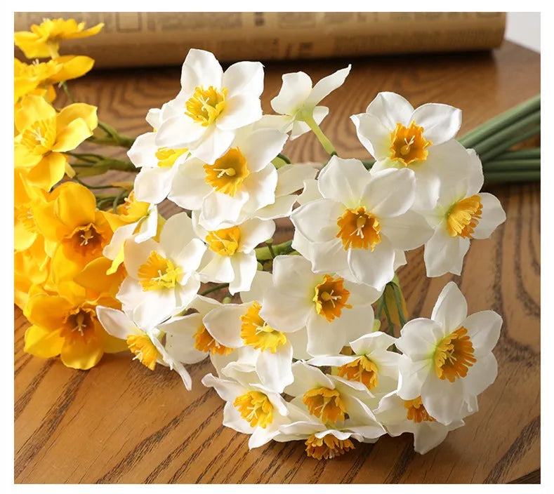 KMK - 6Pc Artificial Daffodil Flower Bunch