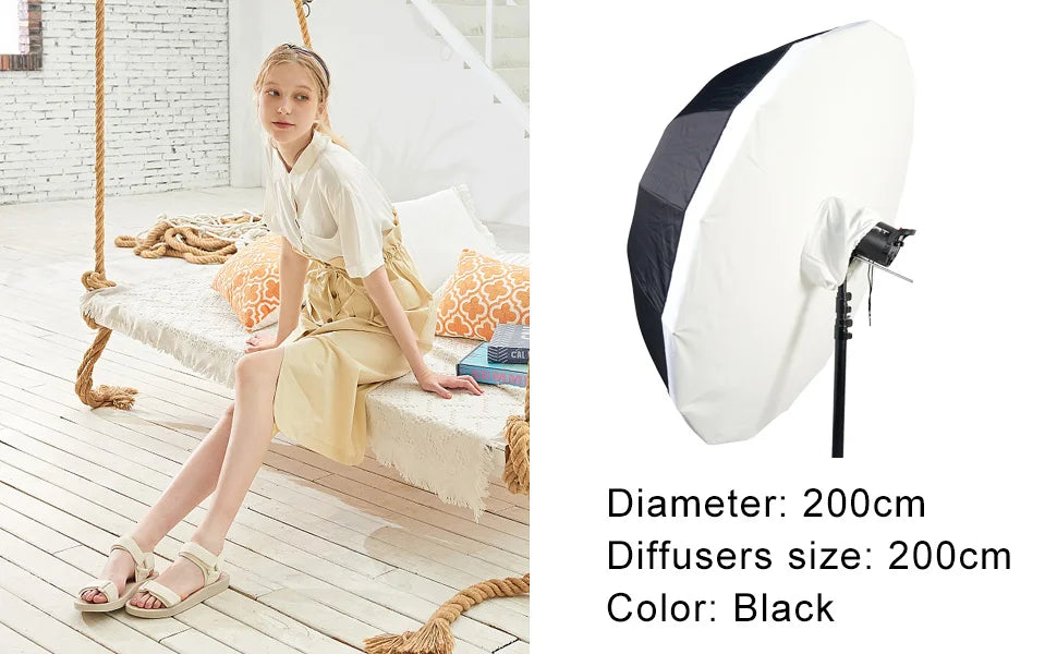 KMK - 78.7" 200cm Deep Mouth Reflective Umbrella Diffuser