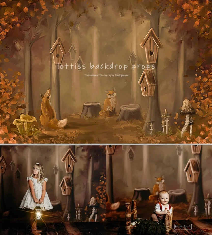 KMK - Autumn Forest Friends Halloween Backdrop