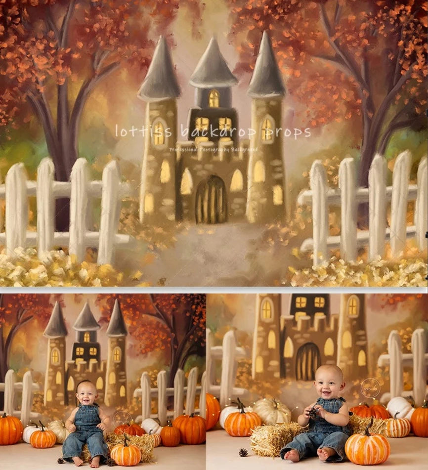 KMK - Autumn Halloween Castle Backdrop