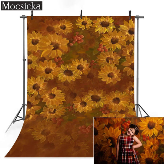 KMK - Autumn Sunflower watercolour backdrop