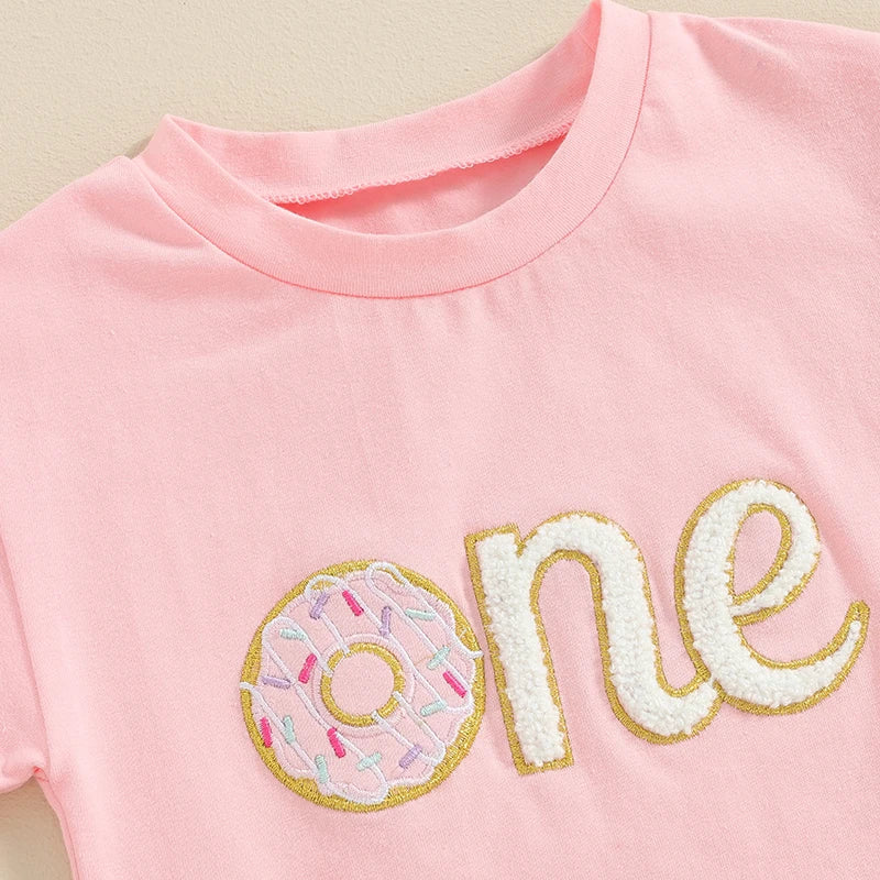 KMK - Birthday Donut Letter Embroidery Romper