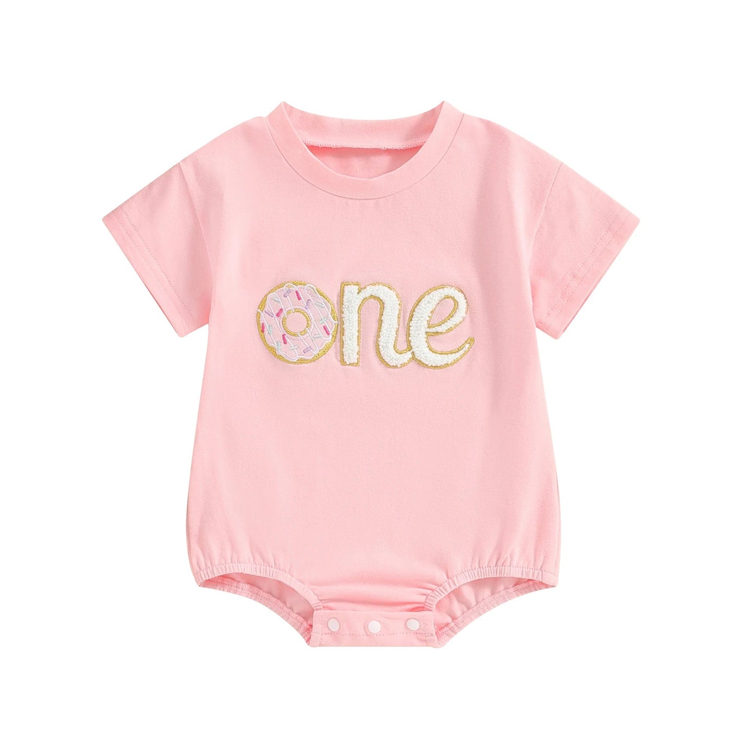 KMK - Birthday Donut Letter Embroidery Romper