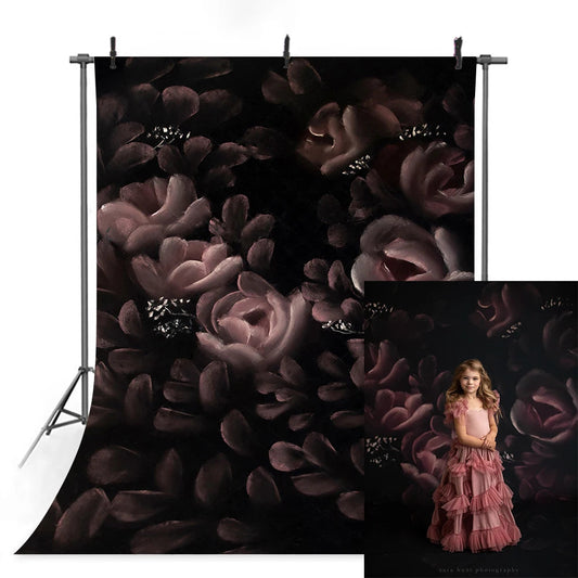 KMK - Black Floral watercolour backdrops