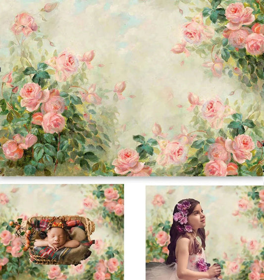 KMK - Blooming Abstract Handpainted Flower Backdrop