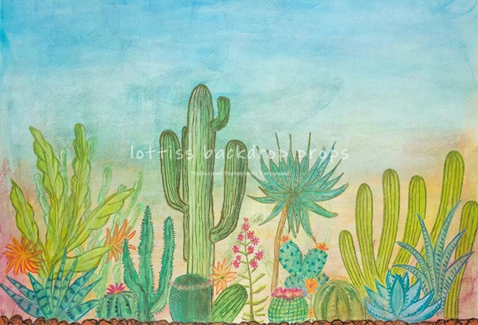 KMK - Blooming Cactus Backdrop