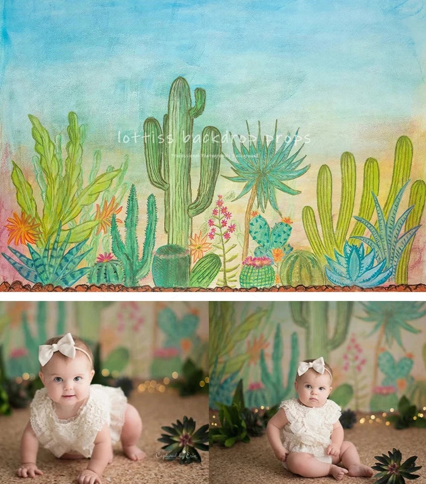 KMK - Blooming Cactus Backdrop