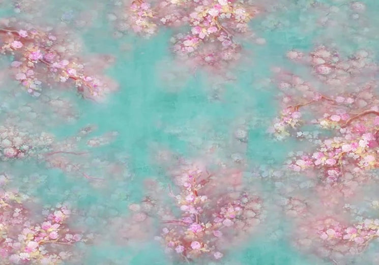 KMK - Blue Cherry Blossom Watercolour Backdrop