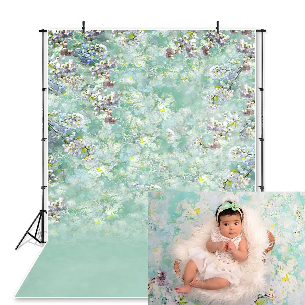 KMK - Blue Floral Watercolour Backdrop