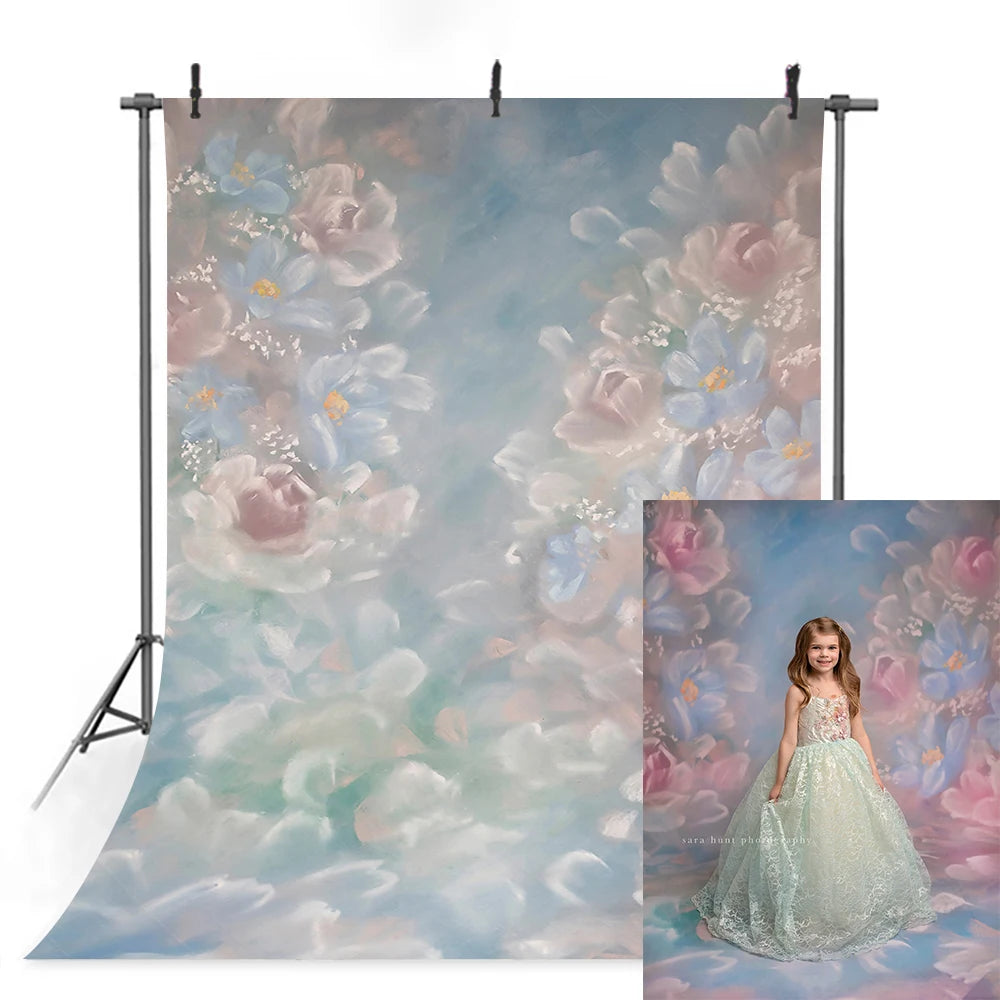 KMK - Blue Ocean Floral watercolour backdrops