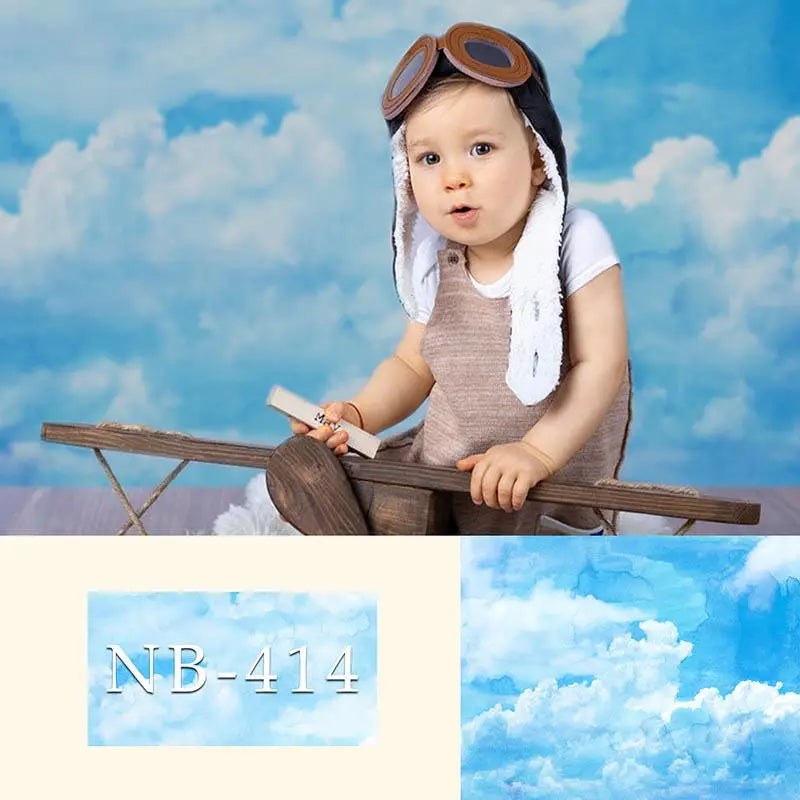 KMK - Blue Sky White Cloud Photography Backdrop