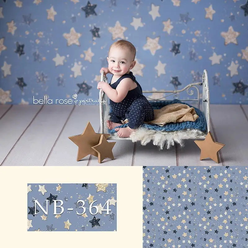 KMK - Blue Stars watercolour backdrop