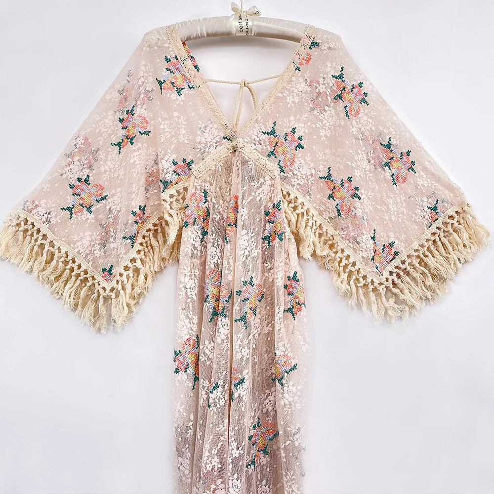 KMK - Boho Lace Girls Floral Dress