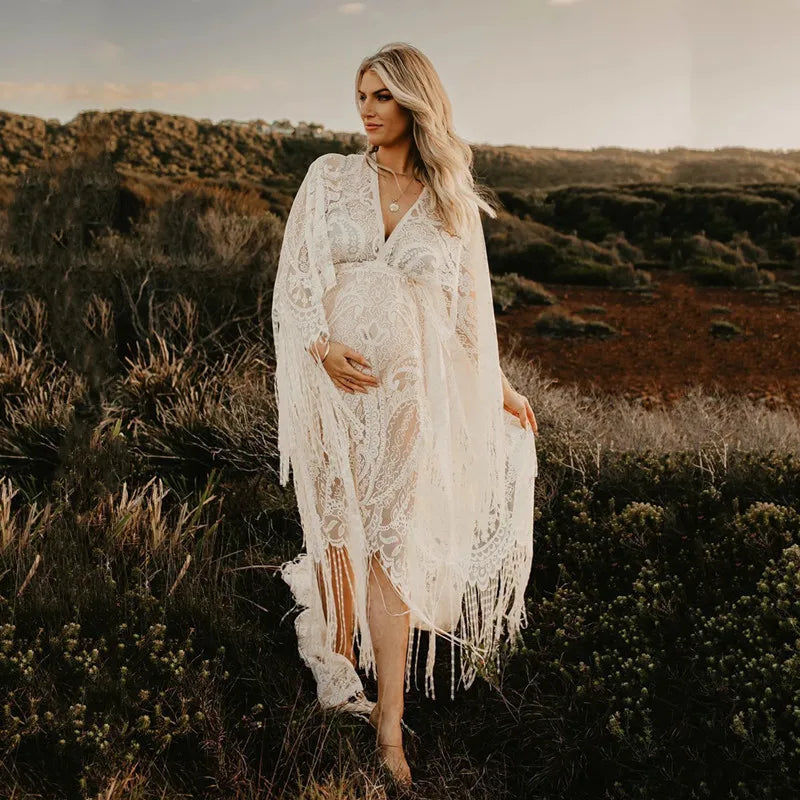 KMK - Boho Lace Maternity Dress