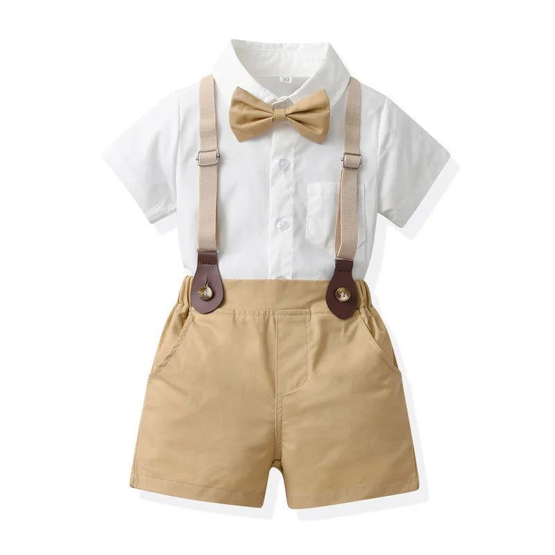 KMK - Boys BowTie Outfit 2 Piece Set (Tan Set)