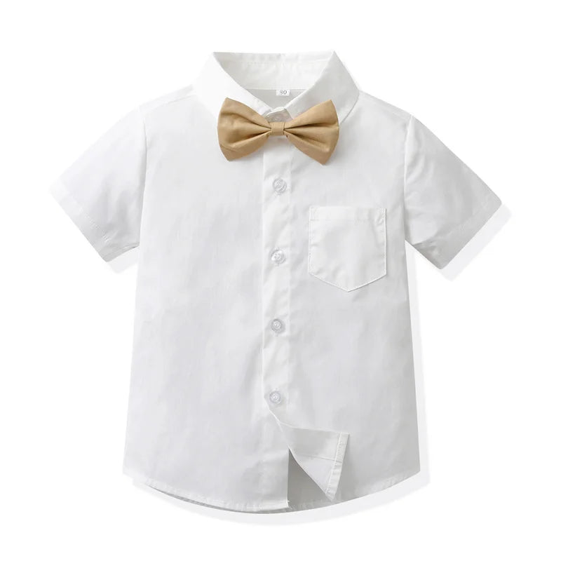 KMK - Boys BowTie Outfit 2 Piece Set (Tan Set)