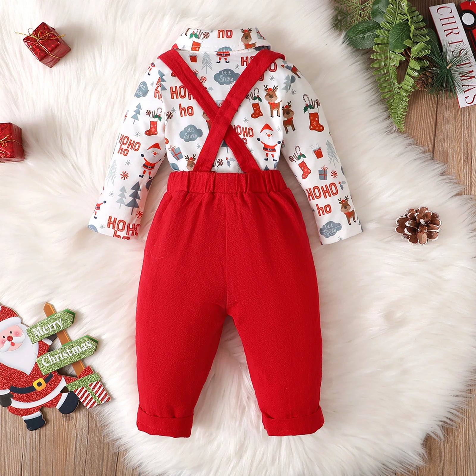 KMK - Boys Christmas Overall Set