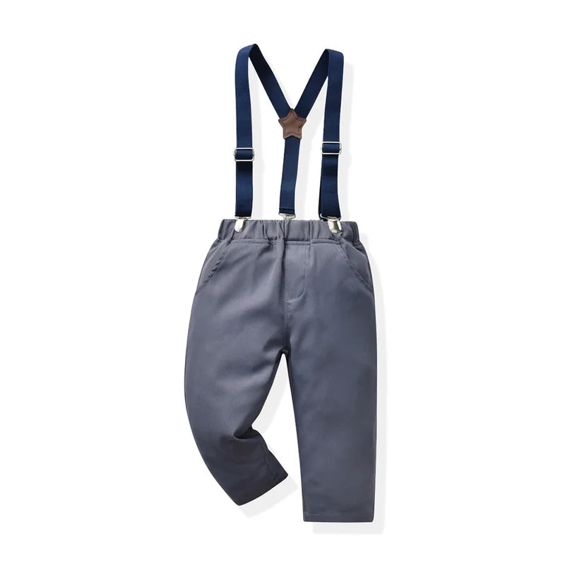 KMK - Boys Shirt + Suspenders Pants 2PCS Outfit