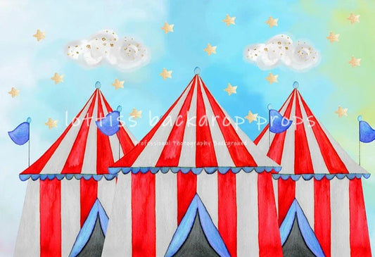 KMK - Bright Red Big Top Tent Backdrop