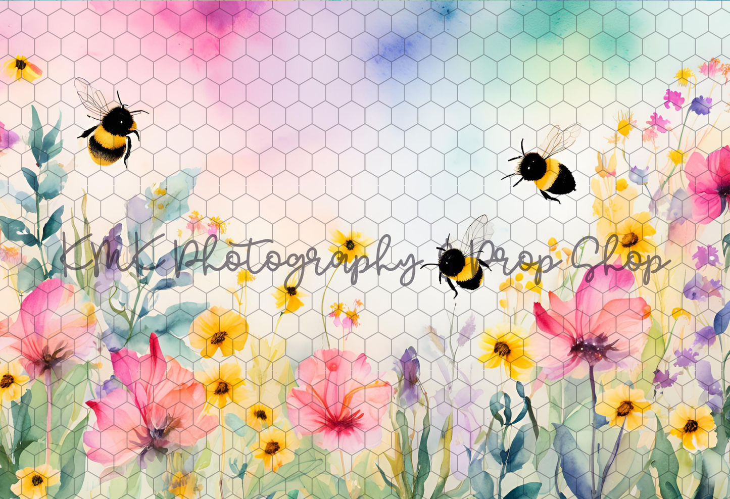 KMK - Bumblebee Garden Photography Backdrop