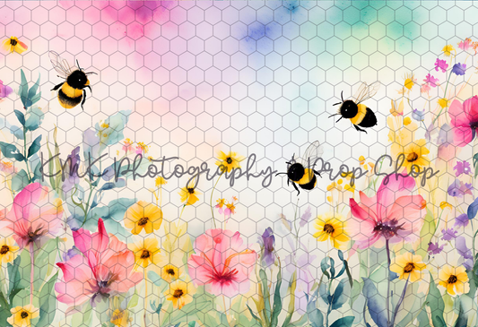 KMK - Bumblebee Garden Photography Backdrop