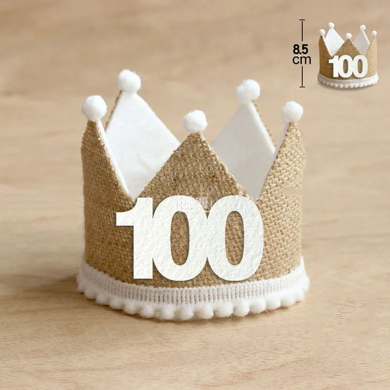 KMK - Burlap Crown Birthday Party Hat