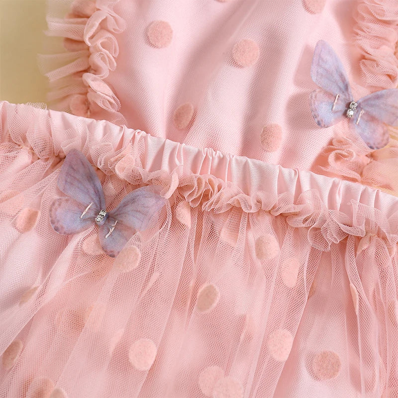 KMK - Butterfly Sleeveless Backless Tulle Skirt Romper