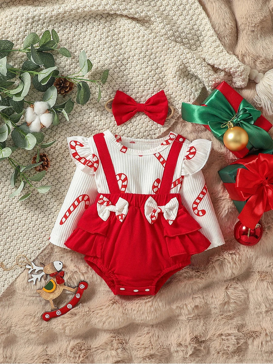 KMK - Christmas Candy Cane Romper