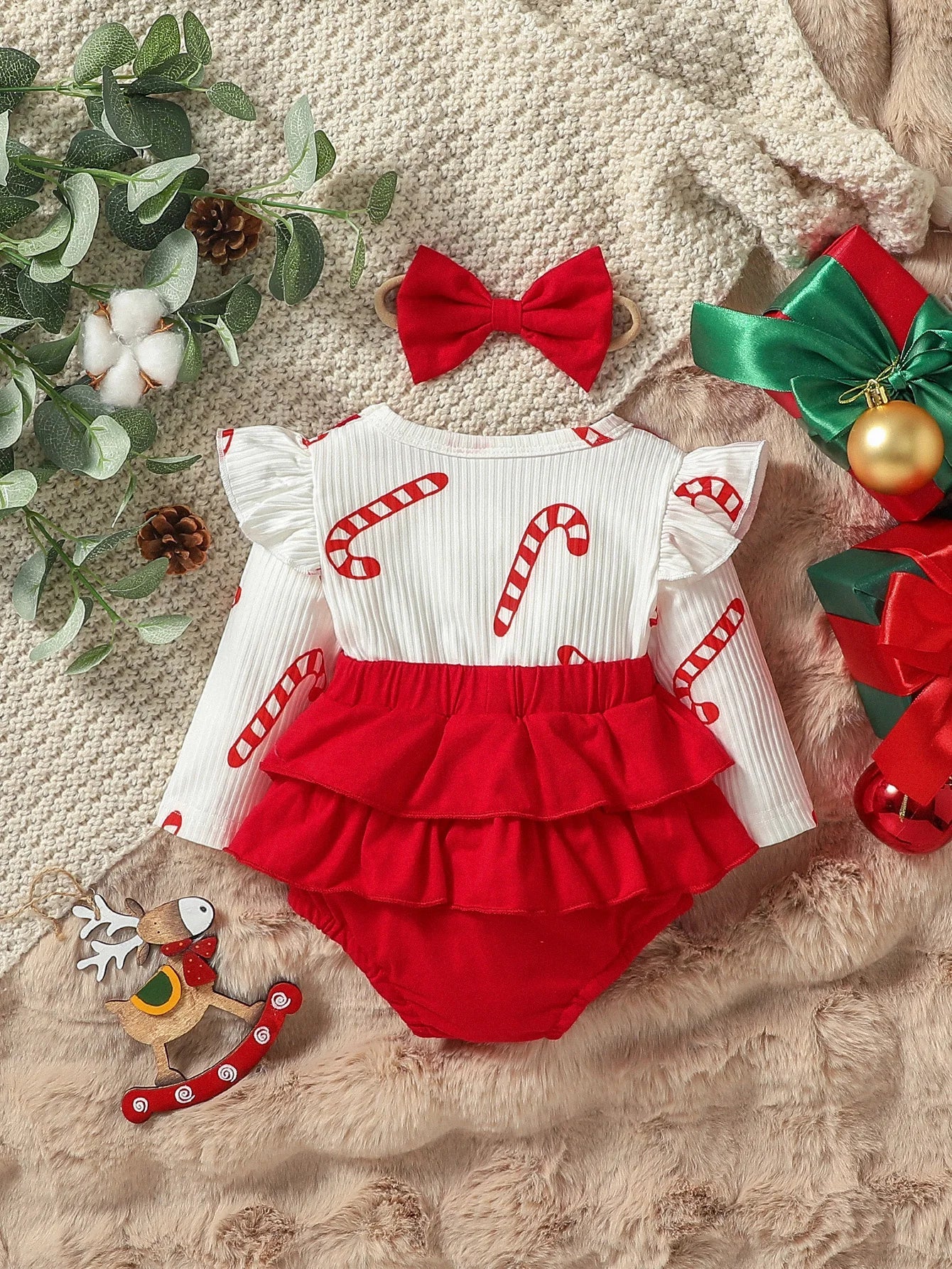 KMK - Christmas Candy Cane Romper