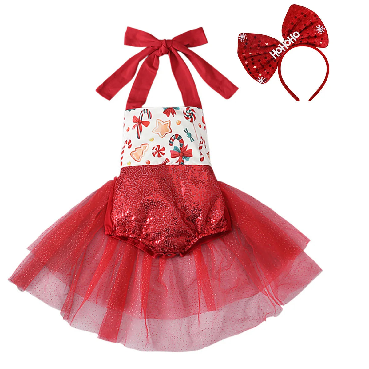 KMK - Christmas Candy Cane Romper/Dress Set