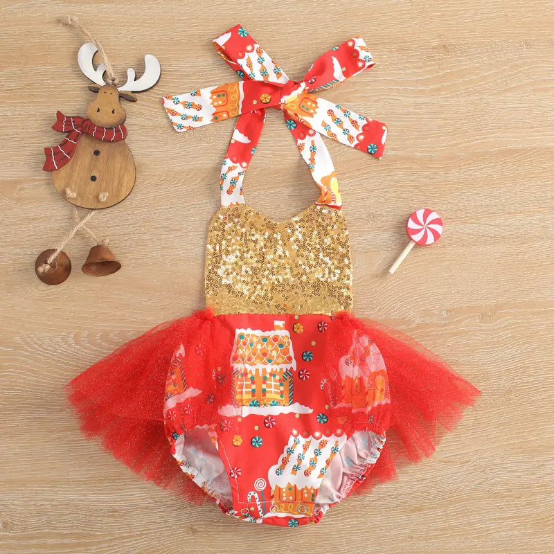 KMK - Christmas Gold Sequin Romper