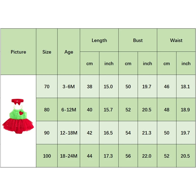 KMK - Christmas Grinchy Romper Dress + Headband