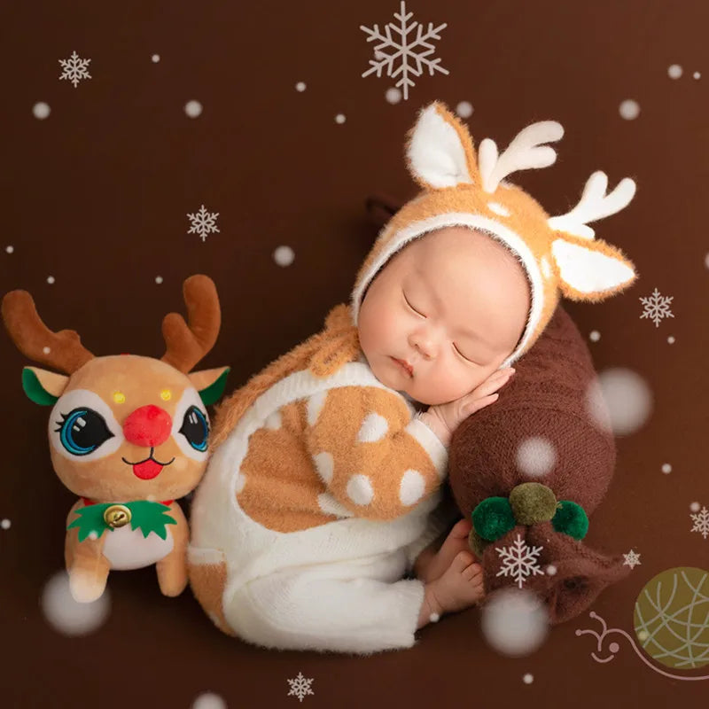 KMK - Christmas Newborn Hat+Top+Pants 3Pcs/Set