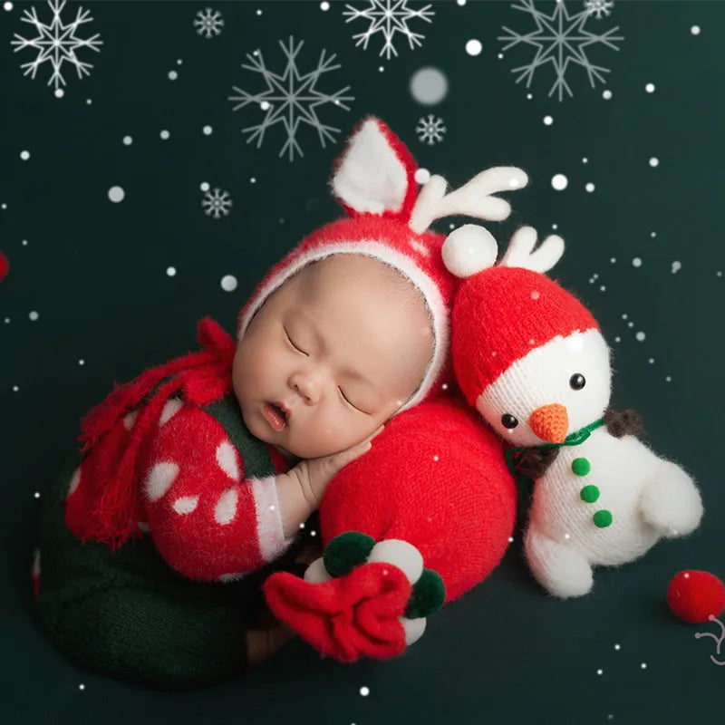 KMK - Christmas Newborn Hat+Top+Pants 3Pcs/Set