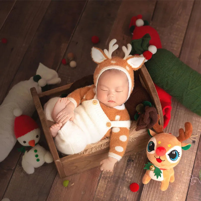 KMK - Christmas Newborn Hat+Top+Pants 3Pcs/Set