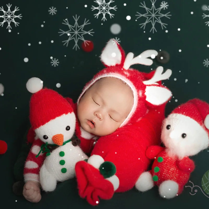 KMK - Christmas Newborn Hat+Top+Pants 3Pcs/Set