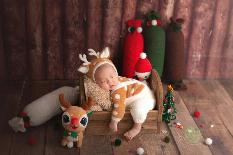 KMK - Christmas Newborn Hat+Top+Pants 3Pcs/Set