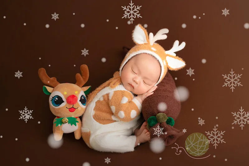 KMK - Christmas Newborn Hat+Top+Pants 3Pcs/Set