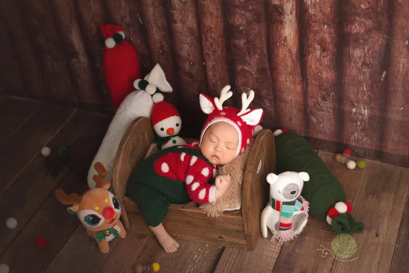 KMK - Christmas Newborn Hat+Top+Pants 3Pcs/Set