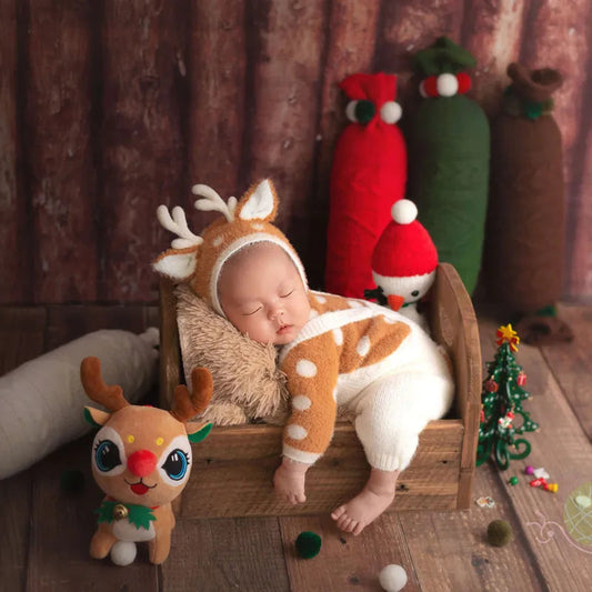 KMK - Christmas Newborn Hat+Top+Pants 3Pcs/Set