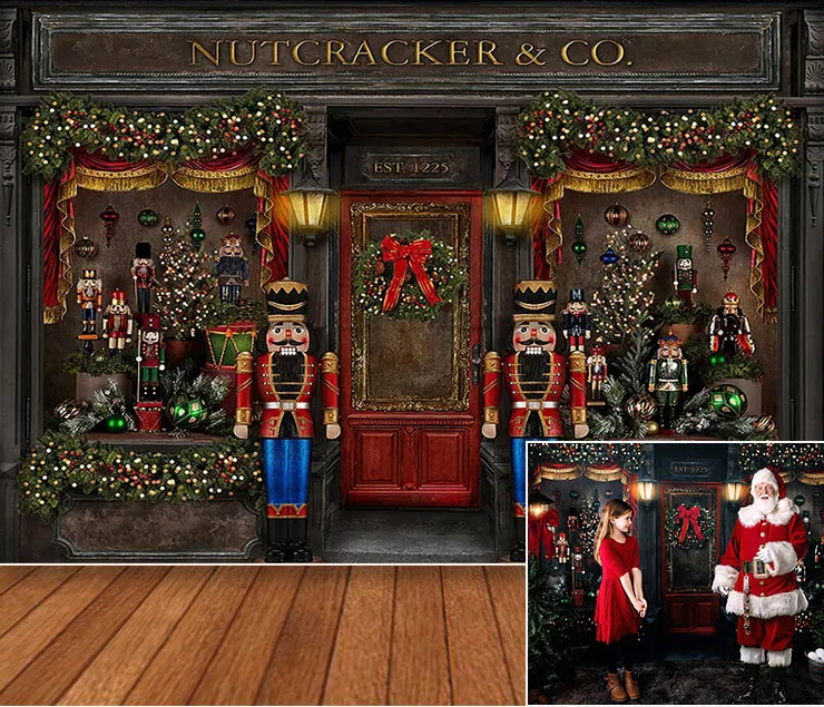 KMK - Christmas Nutcracker Shop Photograpy Backdrop