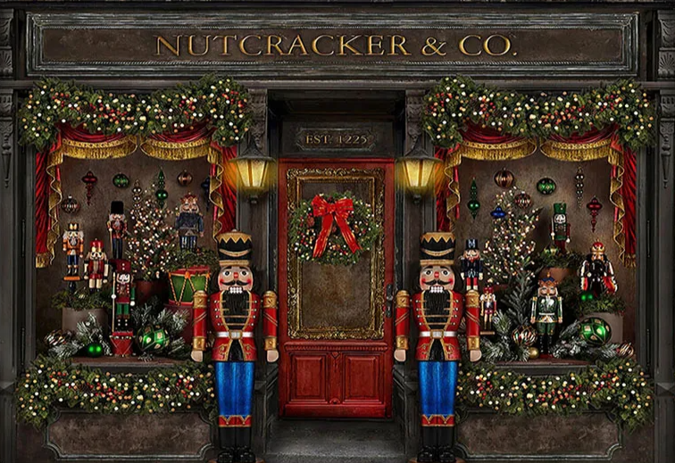 KMK - Christmas Nutcracker Shop Photograpy Backdrop