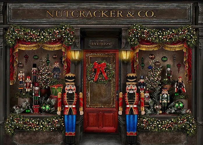 KMK - Christmas Nutcracker Shop Photograpy Backdrop