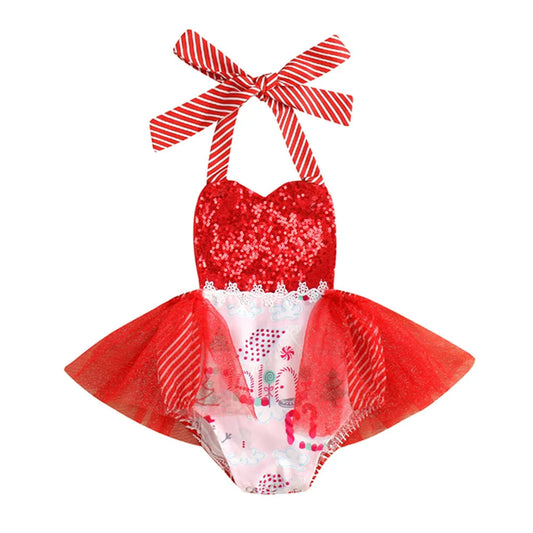 KMK - Christmas Red Sequin Romper