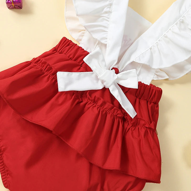 KMK - Christmas Santa Baby Romper + Headband