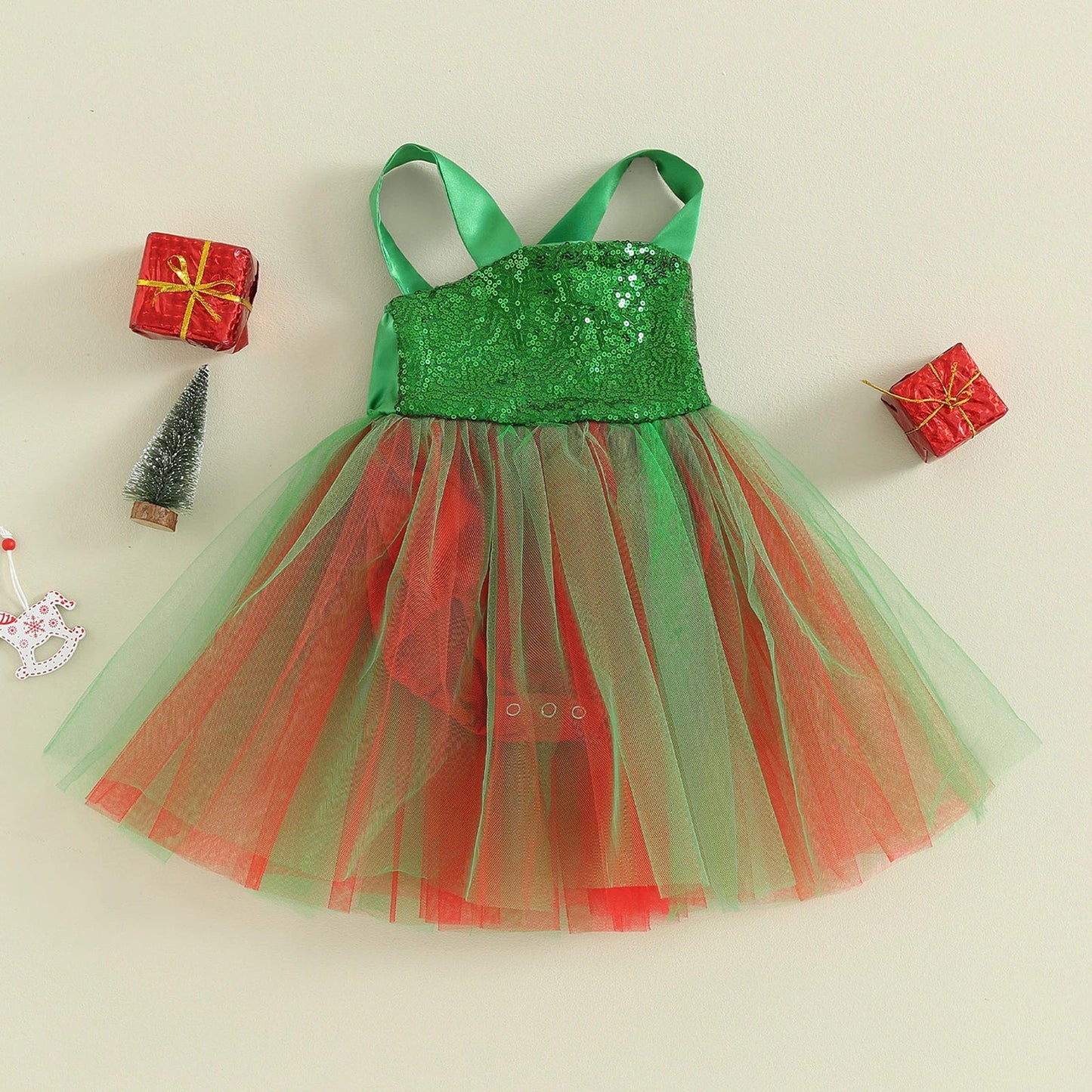 KMK - Christmas Sequin Romper Dress