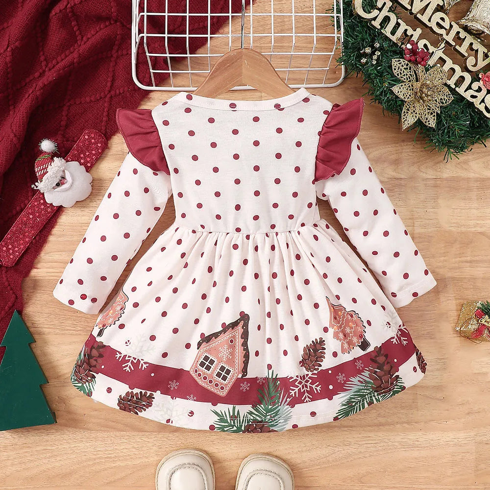 KMK - Christmas Snow Print Dress