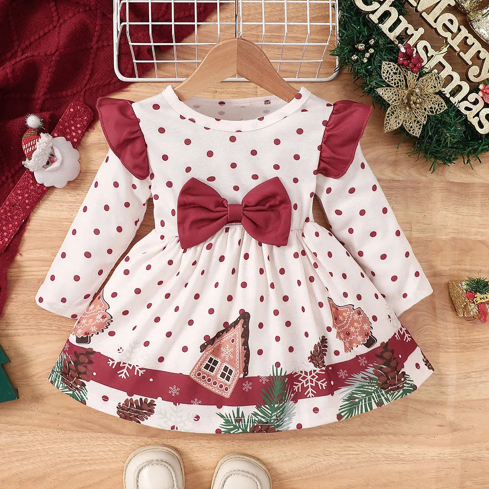 KMK - Christmas Snow Print Dress