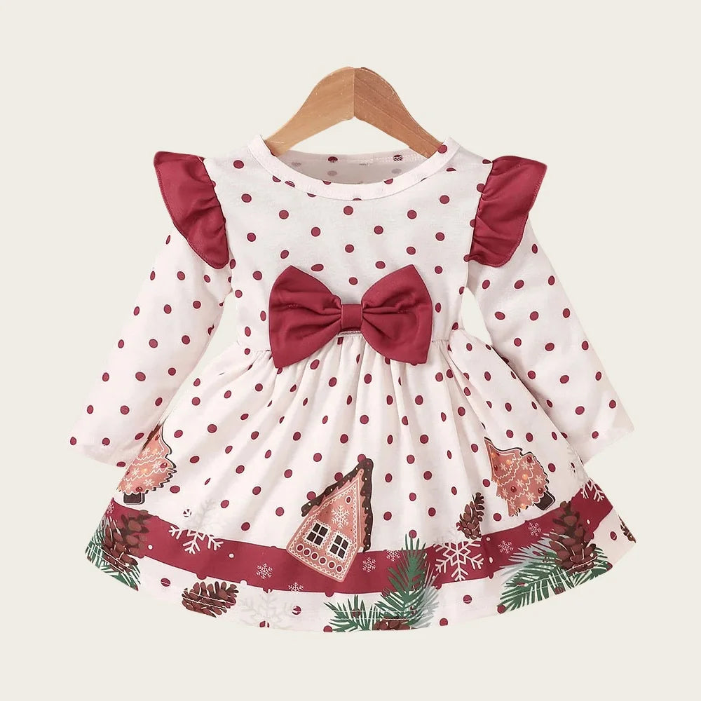 KMK - Christmas Snow Print Dress