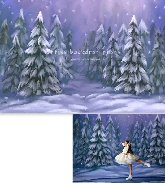 KMK - Christmas Snowy Woods Backdrop